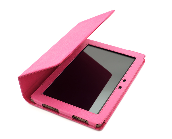 Ipad tablet in a pink case